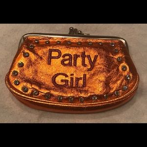 Cute Orange Metallic Card Holder/Coin Purse